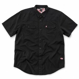 Vintage Y2K Split Skateboards Button Up Shirt Black Skater Men's Large 2000s
